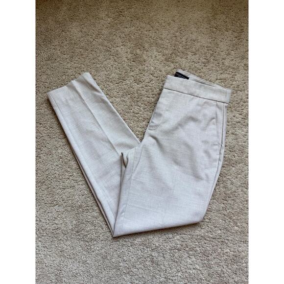 Zara Dress Pants Trousers 26” Inseam Light Beige Ankle Tapered Career Women Sz 2 - Picture 5 of 8